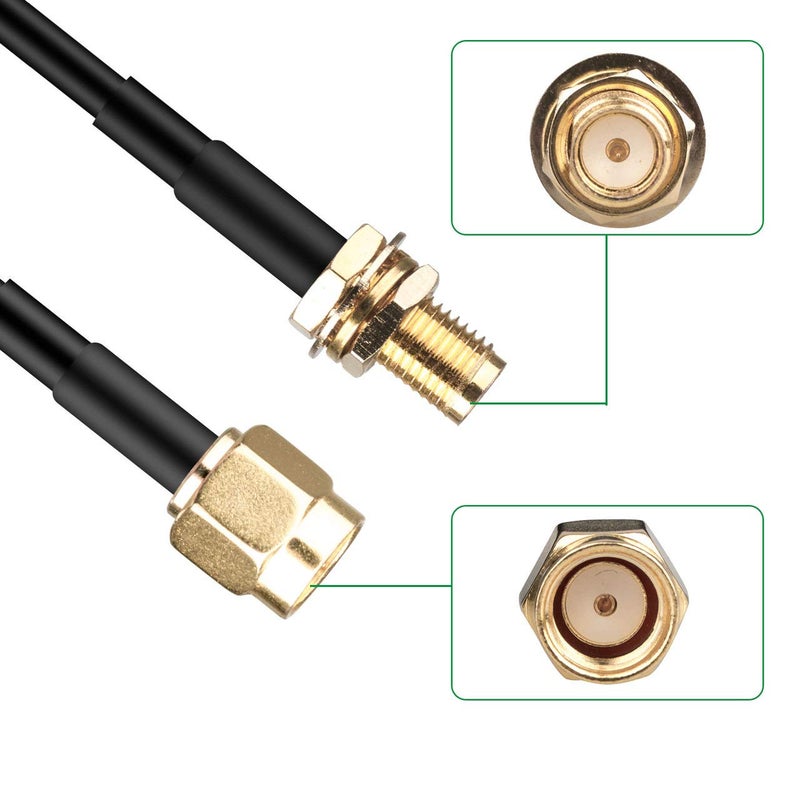 traderplus 3-Pack 10FT RP-SMA Male to Female Extension Cable WiFi Router Antenna Extender - Image 3